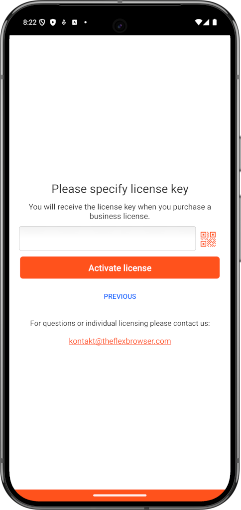 License settings of TheFlex