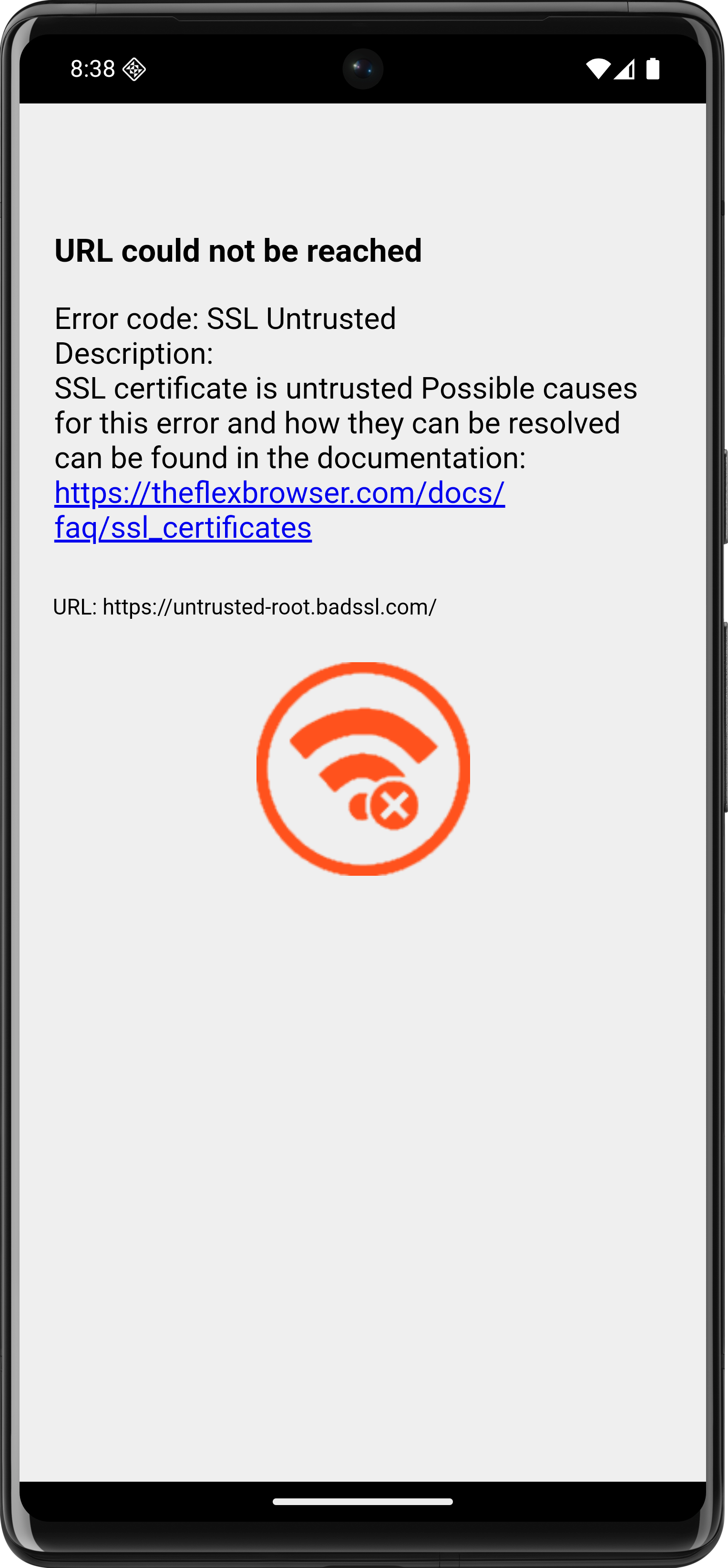 SSL certificate is untrusted error
