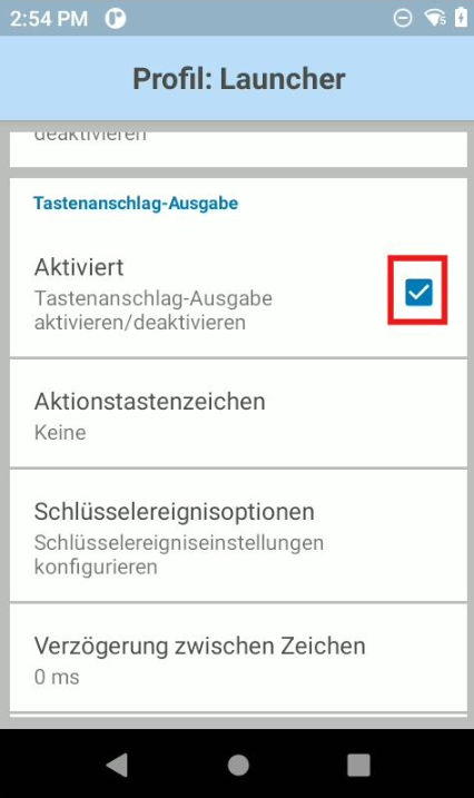 Aktivieren der Tastenanschlag-Ausgabe