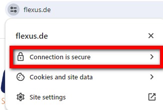 Exporting a certificate in Chrome