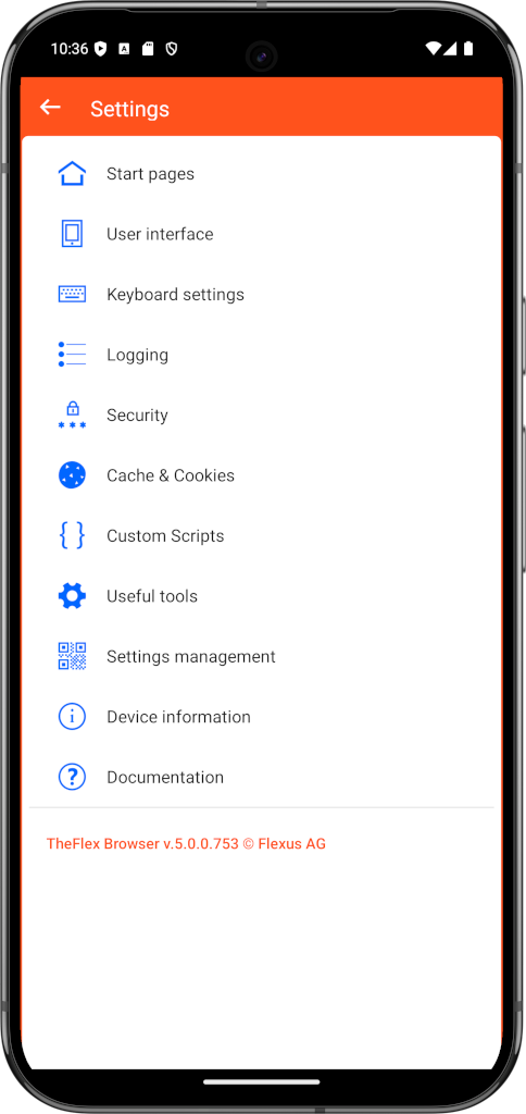 Start page configuration