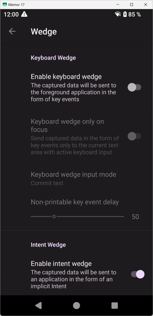 Datalogic - Intent Wedge on